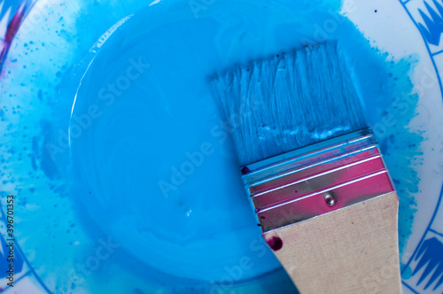 Things: Brush and Blue Paint