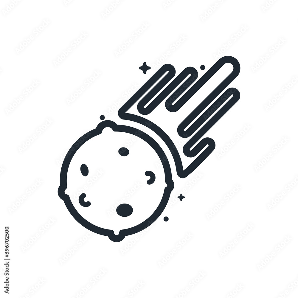 meteor shower. Outline style .Space science astronomy icon symbol. Vector Illustration. meteor shower. Outline style .Space science astronomy icon symbol. Vector Illustration.