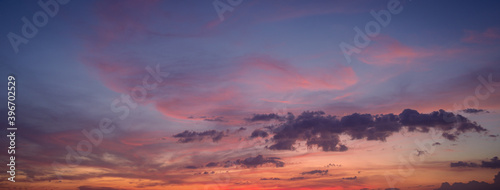 sunset sky with clouds background