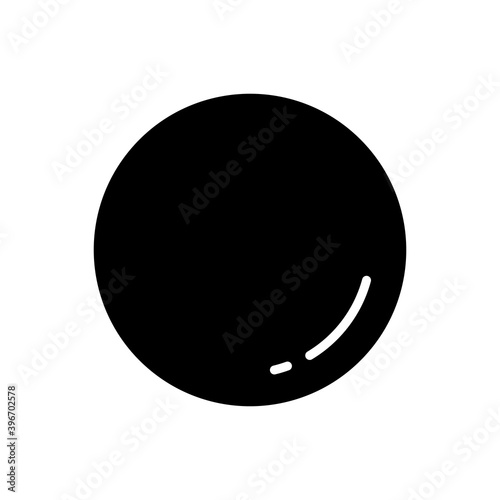 moon. Glyph color style .Space science astronomy icon symbol. Vector Illustration. Black Siluet