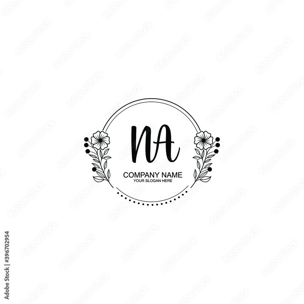 Initial NA Handwriting, Wedding Monogram Logo Design, Modern Minimalistic and Floral templates for Invitation cards Initial NA Handwriting, Wedding Monogram Logo Design, Modern Minimalistic and Floral templates for Invitation cards