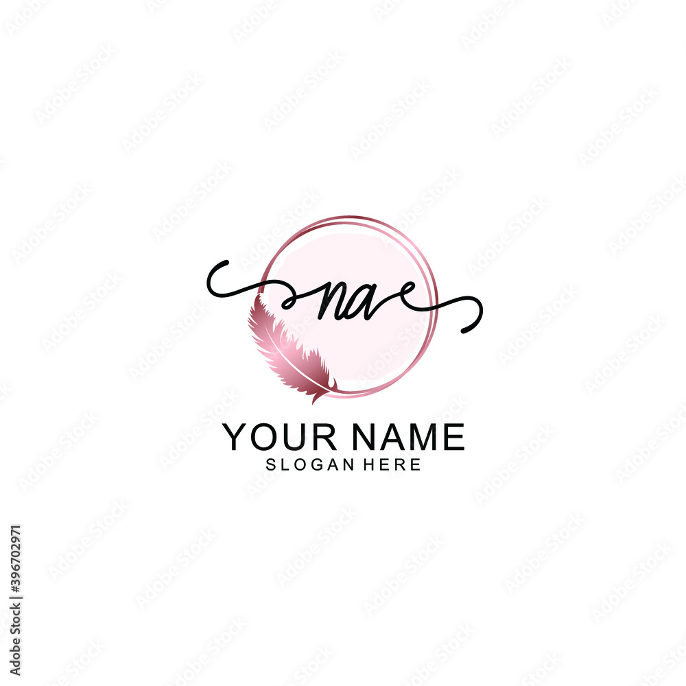 Initial NA Handwriting, Wedding Monogram Logo Design, Modern Minimalistic and Floral templates for Invitation cards Initial NA Handwriting, Wedding Monogram Logo Design, Modern Minimalistic and Floral templates for Invitation cards