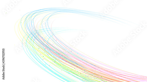Line Curve Wave Arts colorful stream 3D illustration background.