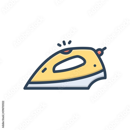 Color illustration icon for iron ironing