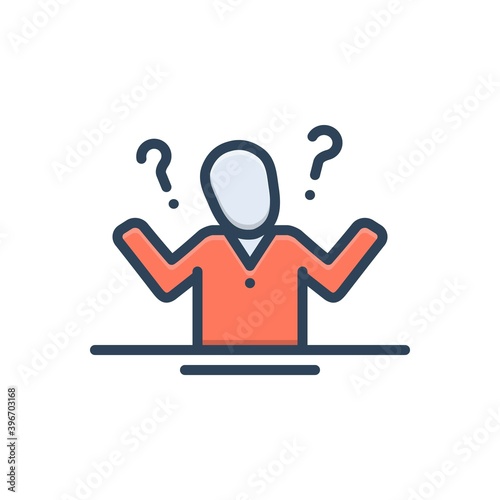 Color illustration icon for shrug