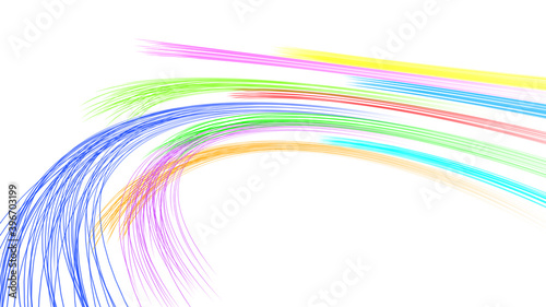Line Curve Wave Arts colorful stream 3D illustration background.