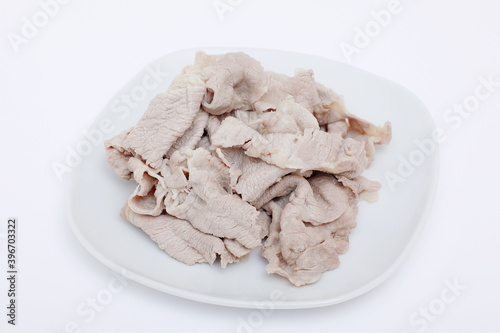 茹でた豚肉