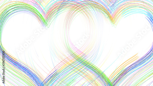 Heart Line Wedding Holiday CG 3D illustration background.