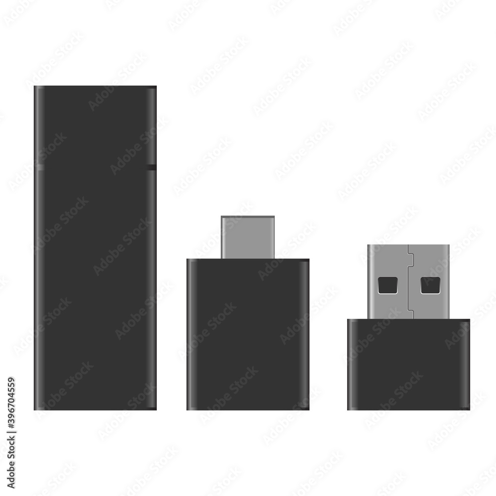 Realistic black usb flash drive mockup. Vector Realistic black usb flash drive mockup. Vector