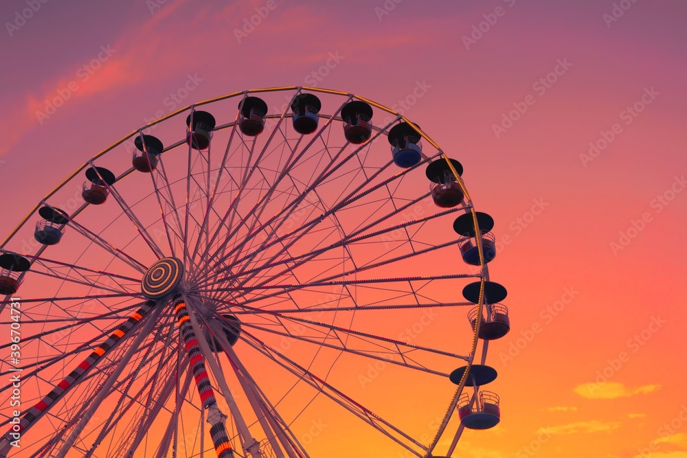 Giant wheel in amusement park.