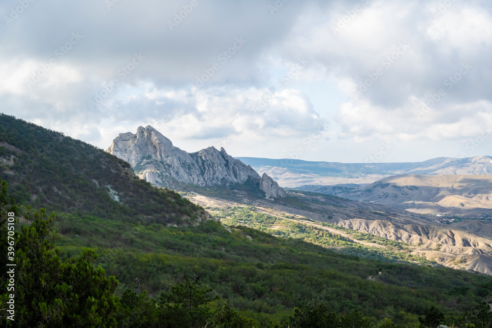 Fototapeta premium Karadag nature reserve in the Republic of Crimea, Russia. October 6, 2020