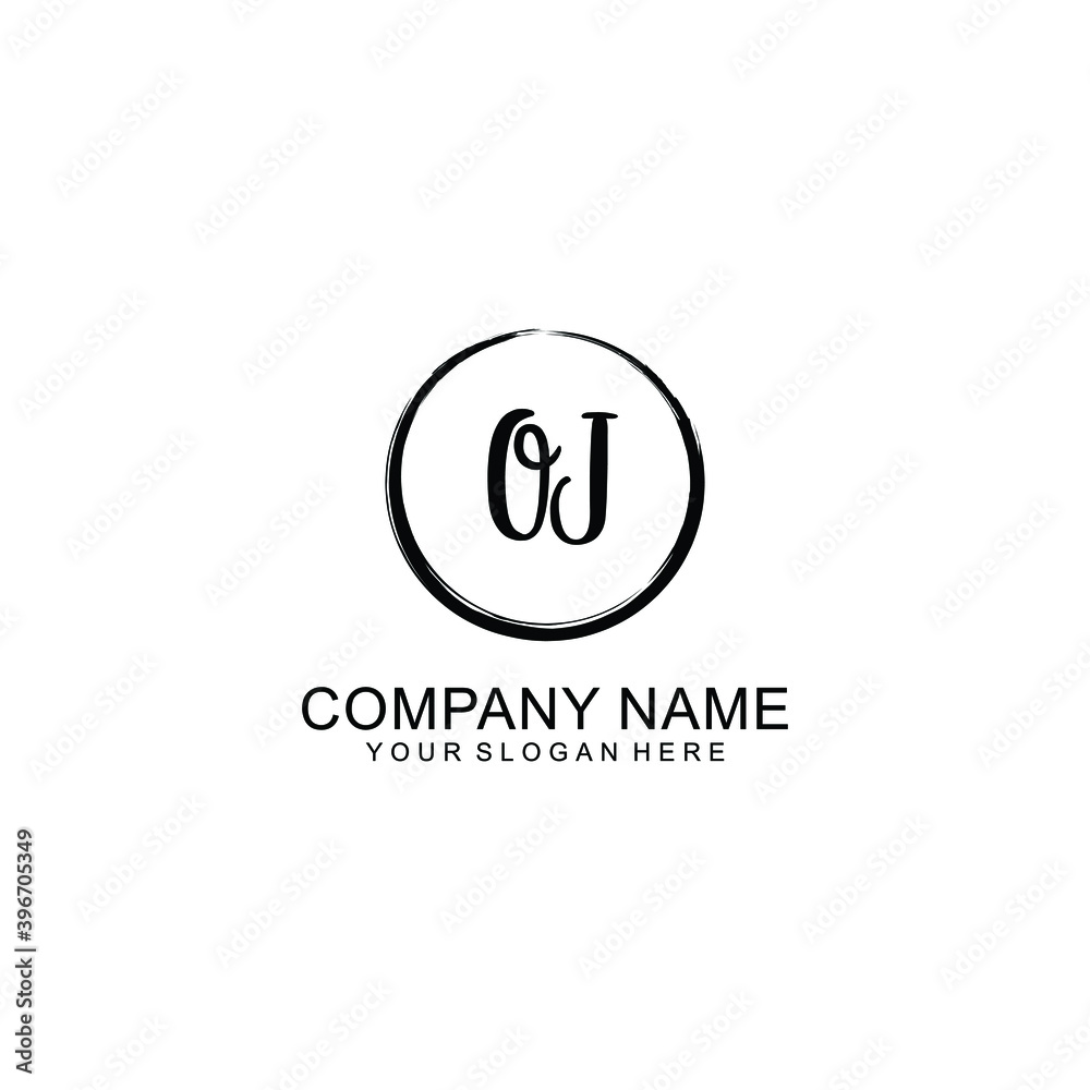 Initial OJ Handwriting, Wedding Monogram Logo Design, Modern Minimalistic and Floral templates for Invitation cards