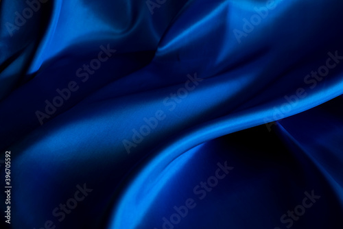 Blue color glossy cloth for background