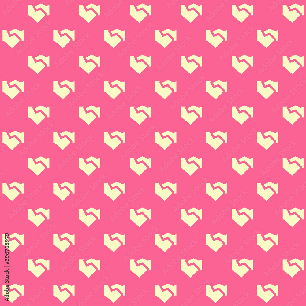 cream hand shake on pink background repeat pattern