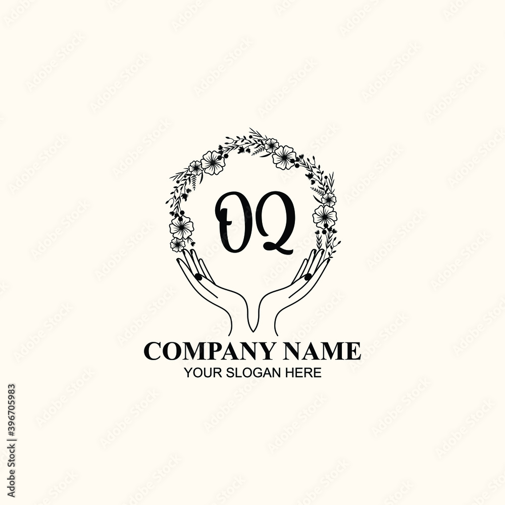 Initial OQ Handwriting, Wedding Monogram Logo Design, Modern Minimalistic and Floral templates for Invitation cards