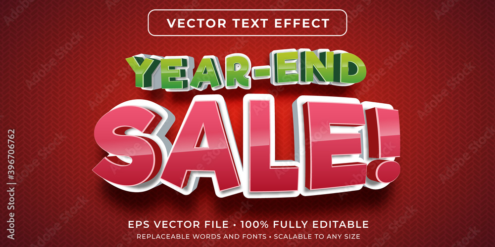 Editable text effect - discount sale promo style