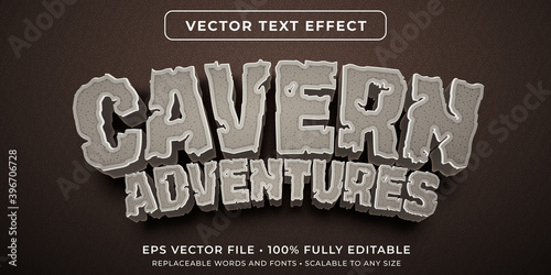 Editable text effect - stone cavern style