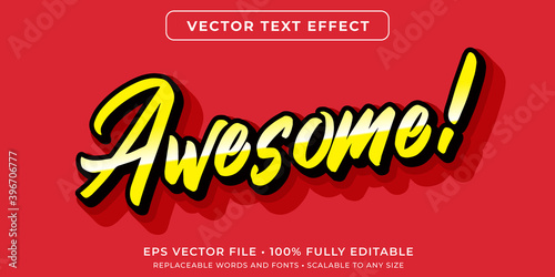 Editable text effect - minimalist script text style