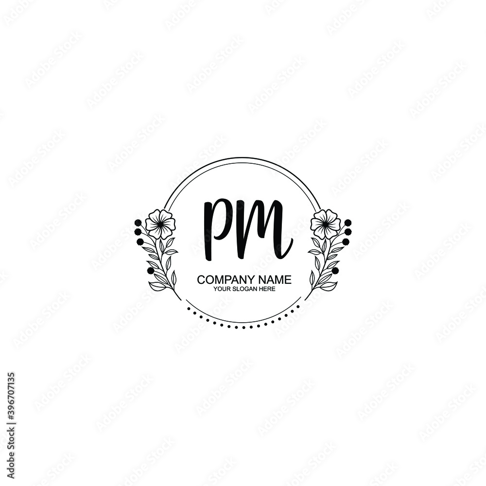 Initial PM Handwriting, Wedding Monogram Logo Design, Modern Minimalistic and Floral templates for Invitation cards Initial PM Handwriting, Wedding Monogram Logo Design, Modern Minimalistic and Floral templates for Invitation cards