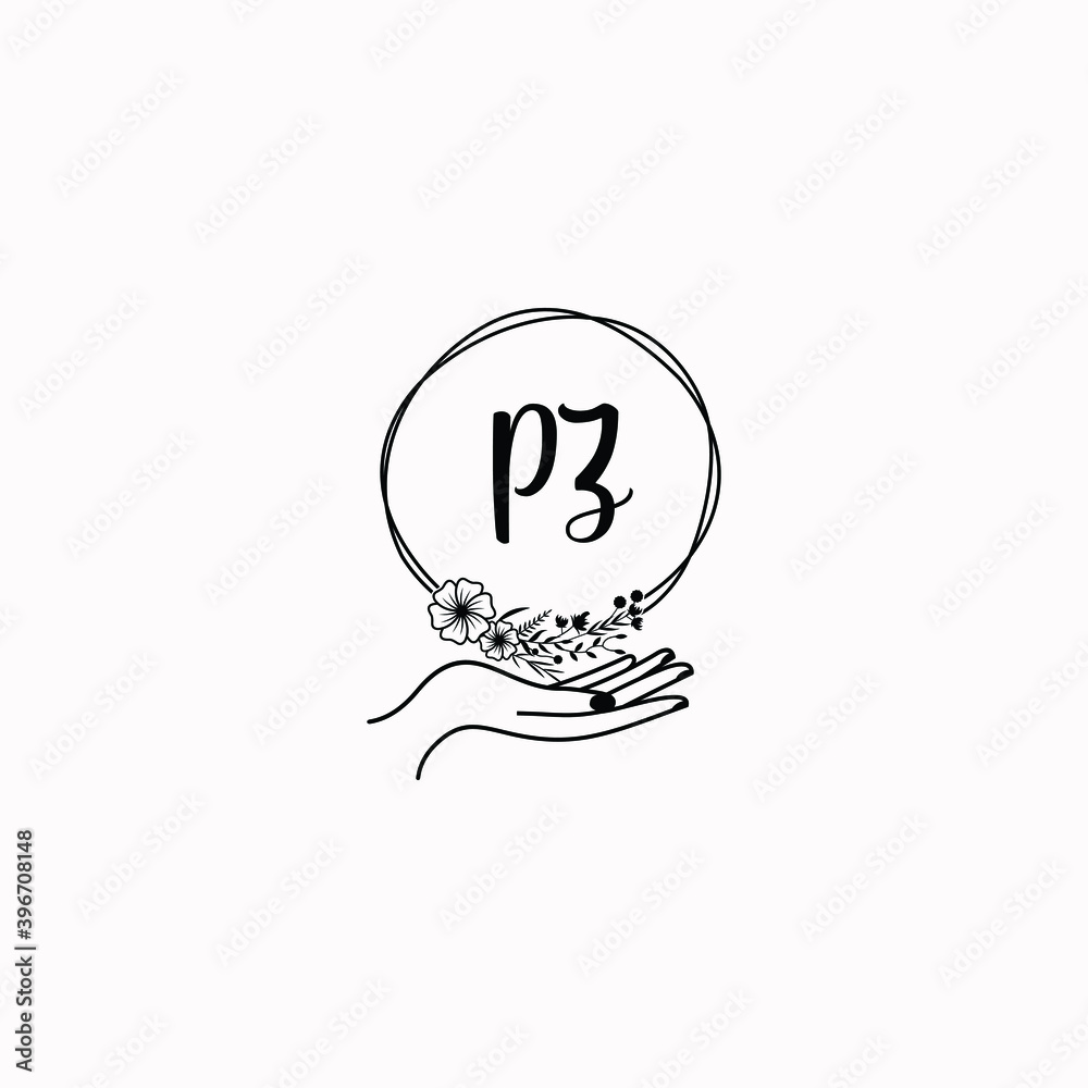 Initial PZ Handwriting, Wedding Monogram Logo Design, Modern Minimalistic and Floral templates for Invitation cards Initial PZ Handwriting, Wedding Monogram Logo Design, Modern Minimalistic and Floral templates for Invitation cards