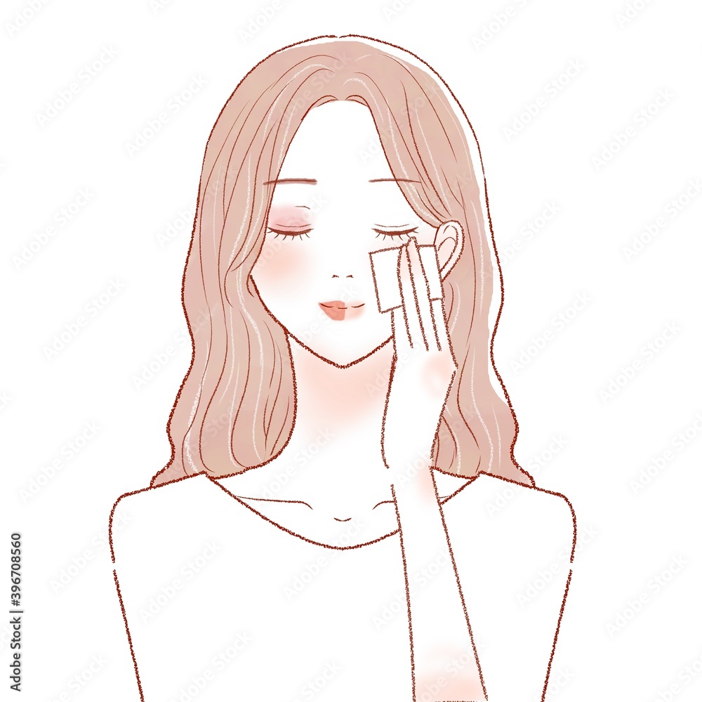 女性　スキンケア　ティッシュオフ