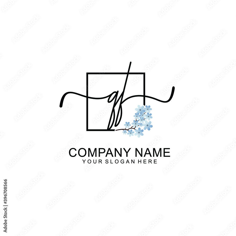 Initial QF Handwriting, Wedding Monogram Logo Design, Modern Minimalistic and Floral templates for Invitation cards Initial QF Handwriting, Wedding Monogram Logo Design, Modern Minimalistic and Floral templates for Invitation cards