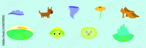wizard of oz cartoon icon design template with various models. vector illustration isolated on background