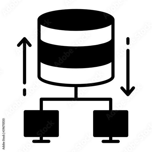 Data Storage and Access vector icon design, Cloud computing and Internet hosting services Symbol on White background, centralized database Concept, 