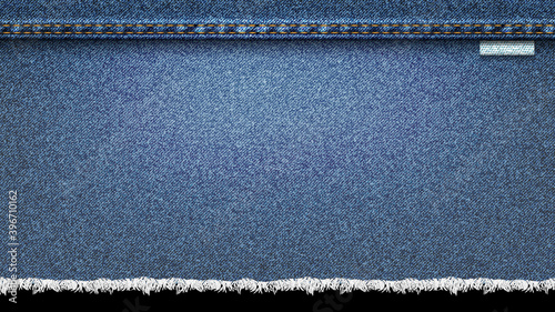 Background of Denim, blue jeans realistic texture