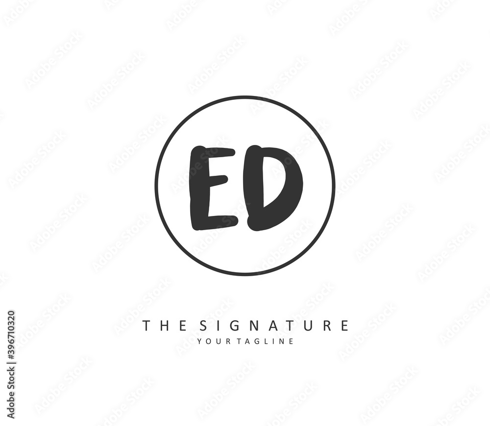 ED Initial letter handwriting and signature logo. A concept handwriting initial logo with template element. ED Initial letter handwriting and signature logo. A concept handwriting initial logo with template element.