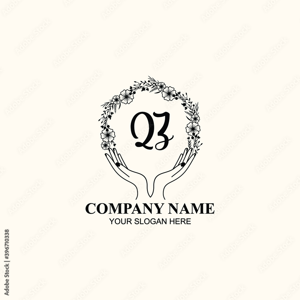 Initial QZ Handwriting, Wedding Monogram Logo Design, Modern Minimalistic and Floral templates for Invitation cards Initial QZ Handwriting, Wedding Monogram Logo Design, Modern Minimalistic and Floral templates for Invitation cards