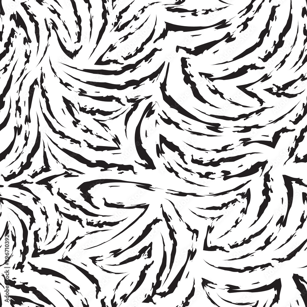 Vector seamless pattern of ragged lines and corners in black isolated ...