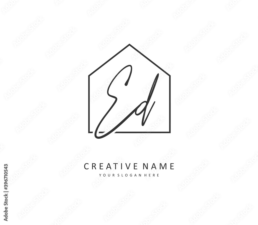 ED Initial letter handwriting and signature logo. A concept handwriting initial logo with template element. ED Initial letter handwriting and signature logo. A concept handwriting initial logo with template element.