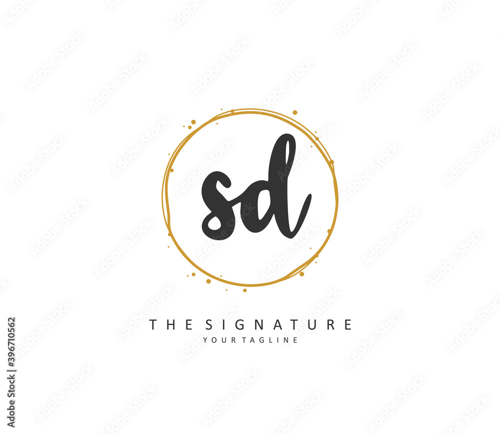 SD Initial letter handwriting and signature logo. A concept handwriting initial logo with template element. SD Initial letter handwriting and signature logo. A concept handwriting initial logo with template element.