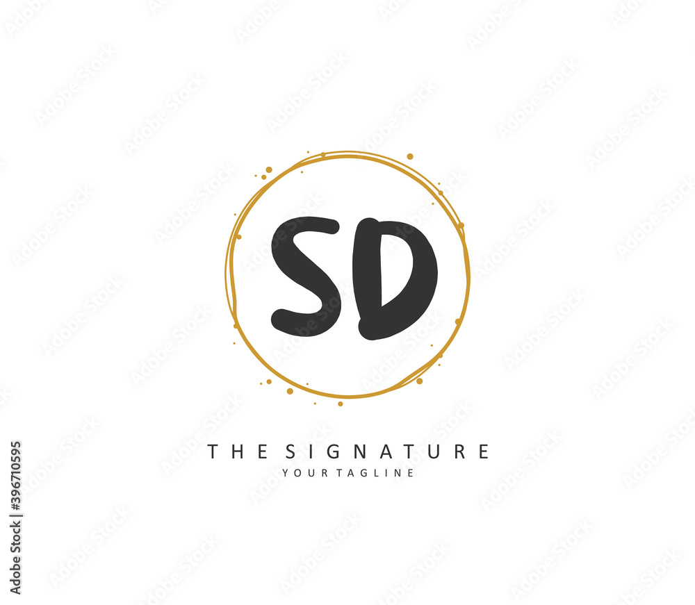 SD Initial letter handwriting and signature logo. A concept handwriting initial logo with template element. SD Initial letter handwriting and signature logo. A concept handwriting initial logo with template element.