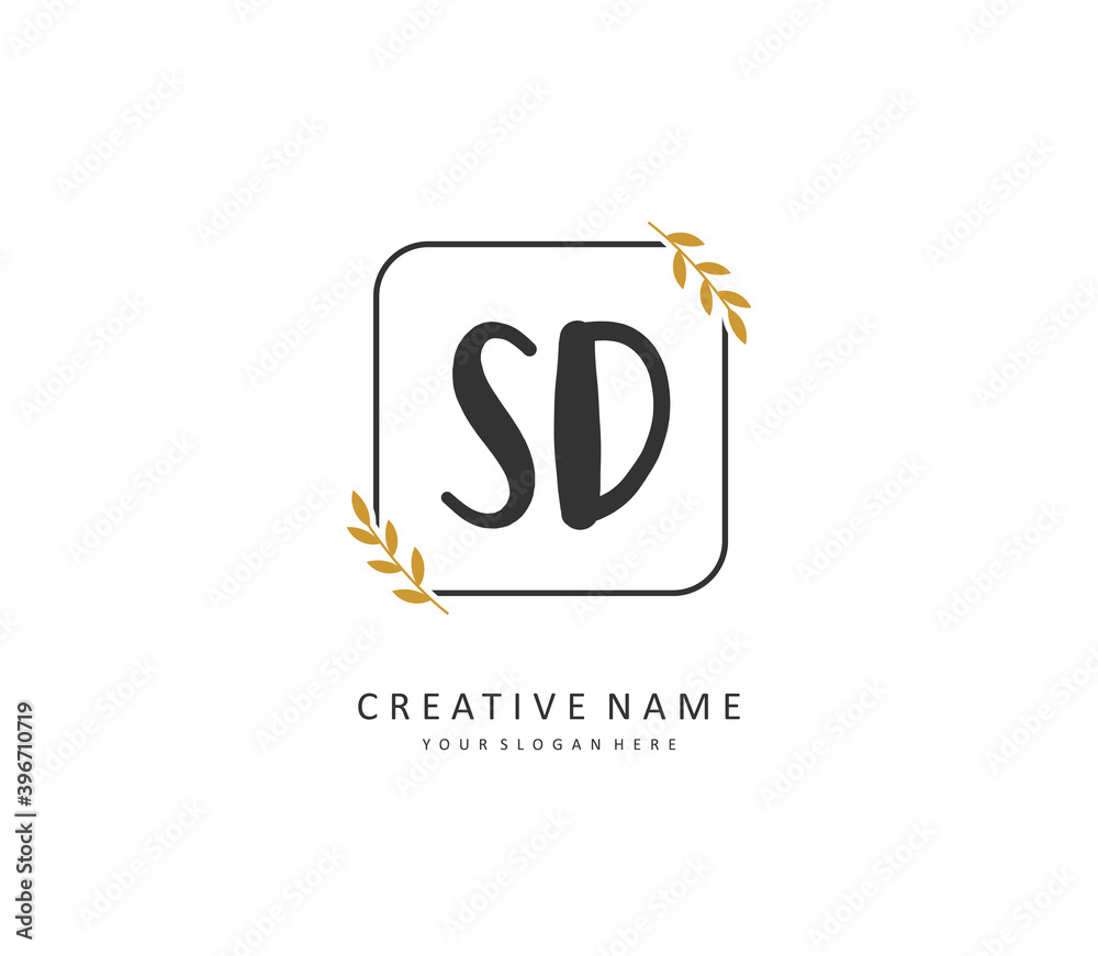 SD Initial letter handwriting and signature logo. A concept handwriting initial logo with template element. SD Initial letter handwriting and signature logo. A concept handwriting initial logo with template element.