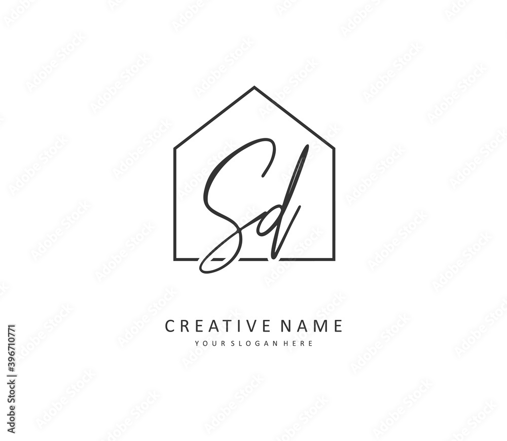SD Initial letter handwriting and signature logo. A concept handwriting initial logo with template element. SD Initial letter handwriting and signature logo. A concept handwriting initial logo with template element.