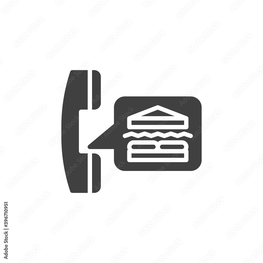 Cheeseburger delivery call vector icon. filled flat sign for mobile concept and web design. Fast food delivery call glyph icon. Symbol, logo illustration. Vector graphics Cheeseburger delivery call vector icon. filled flat sign for mobile concept and web design. Fast food delivery call glyph icon. Symbol, logo illustration. Vector graphics