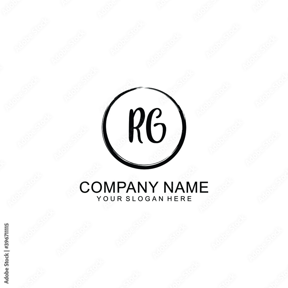 Initial RG Handwriting, Wedding Monogram Logo Design, Modern Minimalistic and Floral templates for Invitation cards