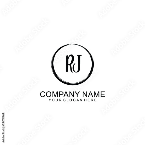 Initial RJ Handwriting, Wedding Monogram Logo Design, Modern Minimalistic and Floral templates for Invitation cards