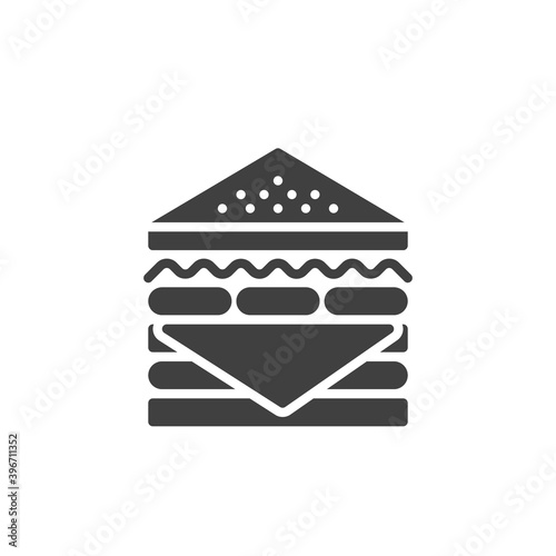 Big sandwich with cheese vector icon. filled flat sign for mobile concept and web design. Double sandwich glyph icon. Symbol, logo illustration. Vector graphics