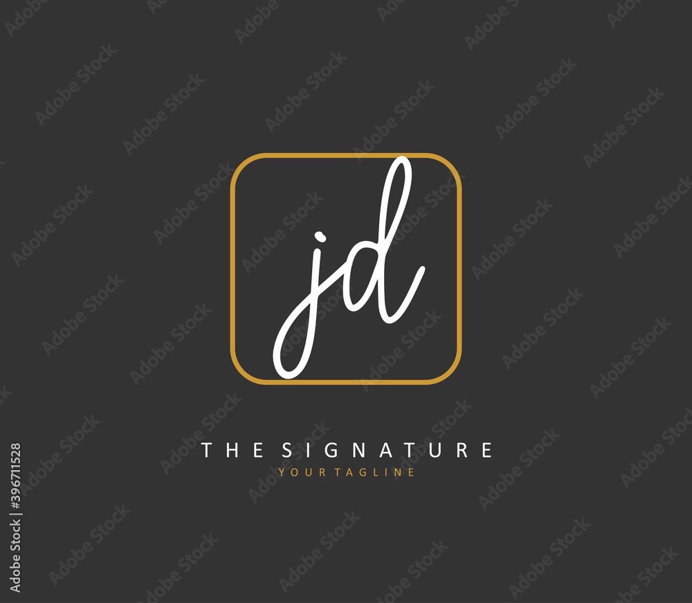 JD Initial letter handwriting and signature logo. A concept handwriting initial logo with template element. JD Initial letter handwriting and signature logo. A concept handwriting initial logo with template element.