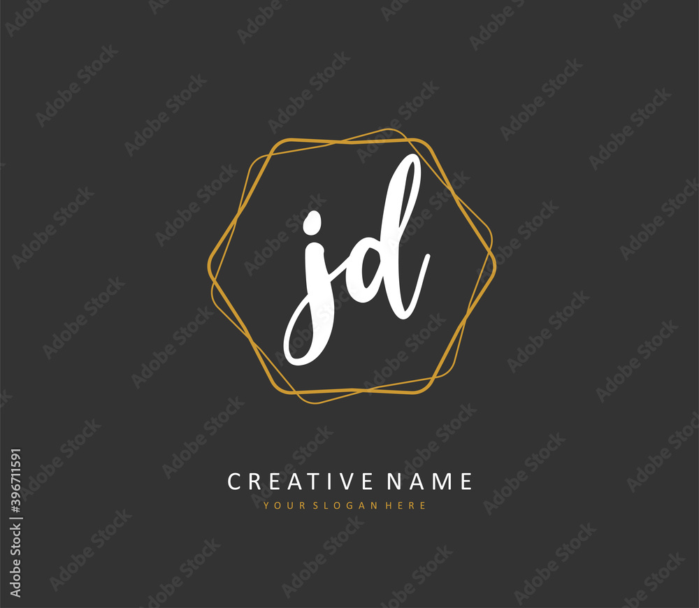 JD Initial letter handwriting and signature logo. A concept handwriting initial logo with template element. JD Initial letter handwriting and signature logo. A concept handwriting initial logo with template element.