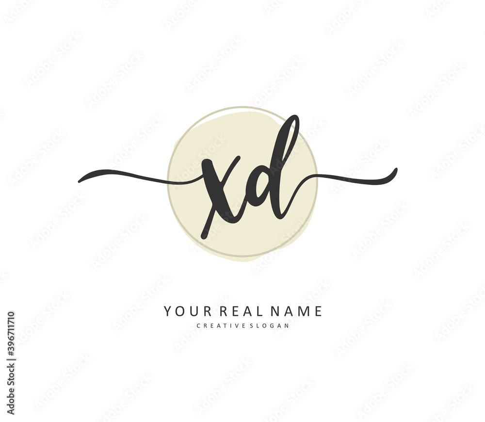 XD Initial letter handwriting and signature logo. A concept handwriting initial logo with template element. XD Initial letter handwriting and signature logo. A concept handwriting initial logo with template element.