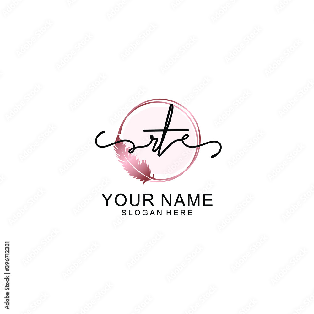 Initial RT Handwriting, Wedding Monogram Logo Design, Modern Minimalistic and Floral templates for Invitation cards Initial RT Handwriting, Wedding Monogram Logo Design, Modern Minimalistic and Floral templates for Invitation cards