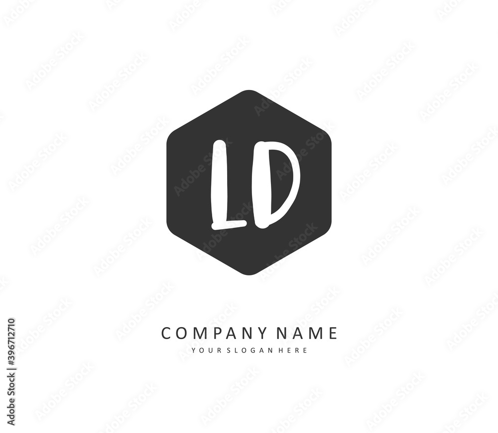 LD Initial letter handwriting and signature logo. A concept handwriting initial logo with template element. LD Initial letter handwriting and signature logo. A concept handwriting initial logo with template element.