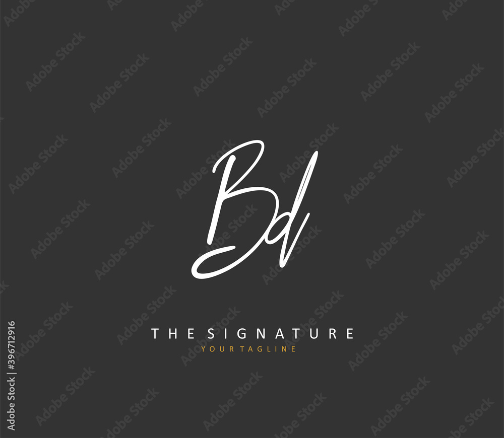 BD Initial letter handwriting and signature logo. A concept handwriting initial logo with template element. BD Initial letter handwriting and signature logo. A concept handwriting initial logo with template element.