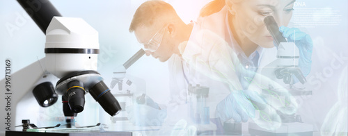 Double exposure of microsco...