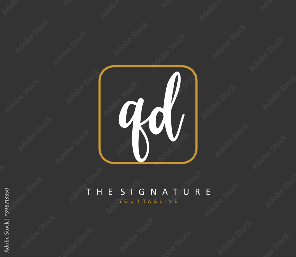 QD Initial letter handwriting and signature logo. A concept handwriting initial logo with template element. QD Initial letter handwriting and signature logo. A concept handwriting initial logo with template element.