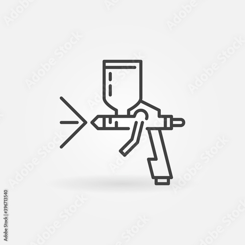 Car Paint Spray Gun linear vector concept icon or logo element